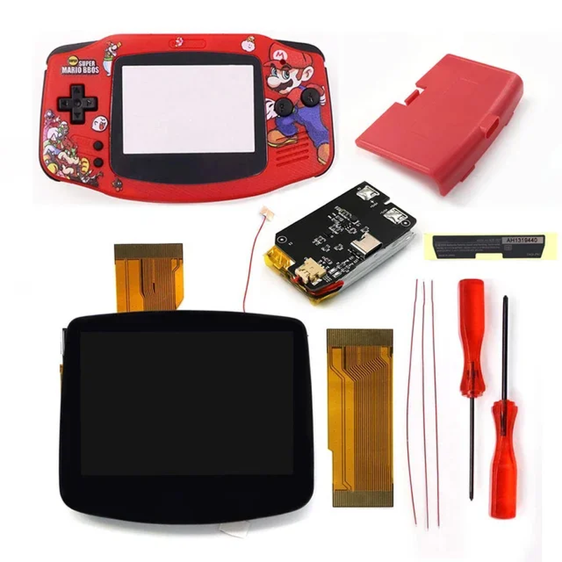 TYPE-C Battery Drop in 3.0'' V5 Laminated LCD Display for GBA IPS Highlight Scree