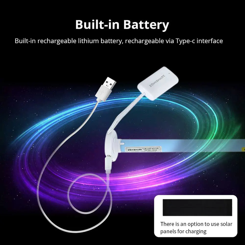 Zigbee Rechargeable Roller Blinds Motor Work with Tuya for 17Mm 25Mm 28Mm Tube A