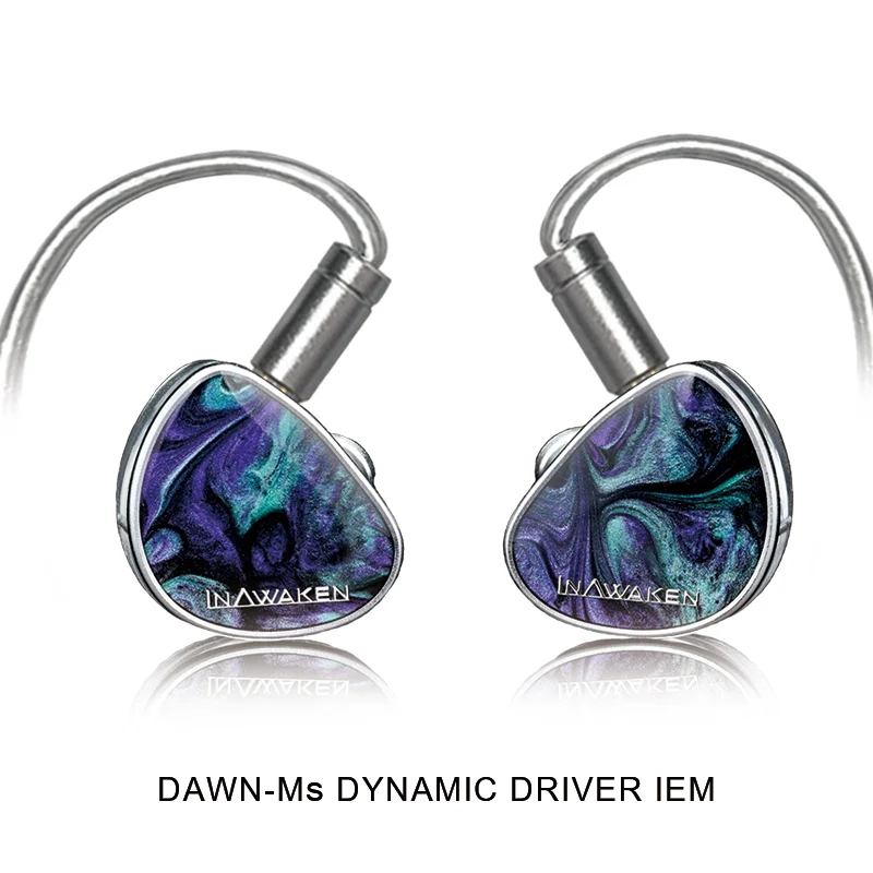 DAWN Ms Purple-Gold Diaphragm Dynamic Driver IEM Headphones with OFC Shielded Ca