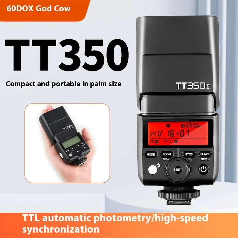 Godox TT350 TTL Camera Flash 1/8000S High-Speed 2.4G Wireless X System Flash Spe