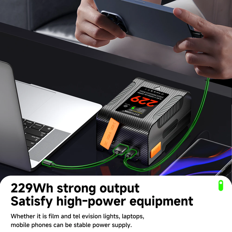 BP-229 V Mount Battery V Lock BP Portable Bateria with PD 65W Fast Charge Cable