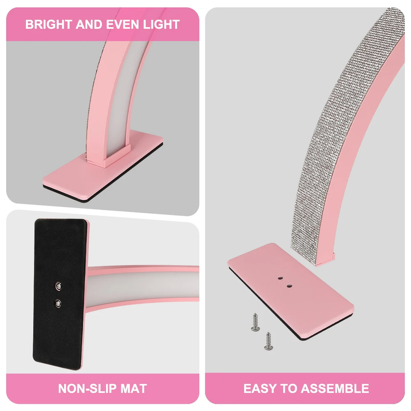 55Cm 75Cm Half Moon Light Half Moon Nail Desk Lamp with Remote Mobile Phone Clip