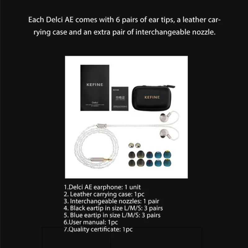 Delci AE Earphones 10Mm DLC+PU Diaphragm Dynamic Driver Iems Hi-Fi In-Ear Headph
