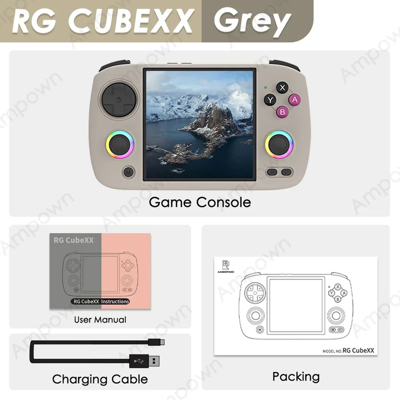 RG CUBEXX Handheld Game Console 3.95''IPS Screen Linux System Video Output Wiliw