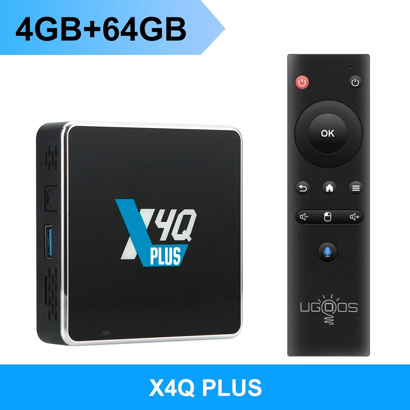 Ugoos X4Q Pro TV BOX Android 11 Smart TV Box S905X4 DDR4 4GB 32GB Wifi 1000M X4