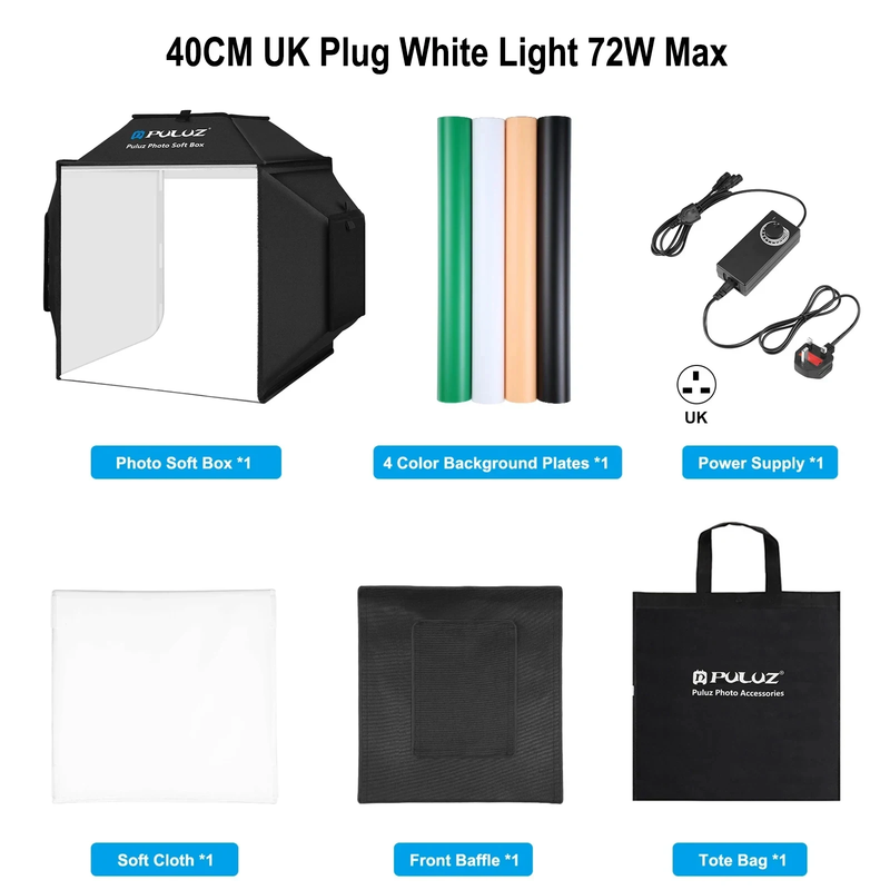 40Cm Professional Photo Studio Light Box,Foldable Photography Lightbox 4 Colors