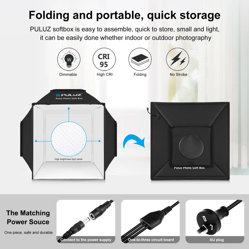 40Cm Professional Photo Studio Light Box,Foldable Photography Lightbox 4 Colors