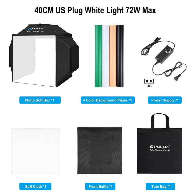 40Cm Professional Photo Studio Light Box,Foldable Photography Lightbox 4 Colors
