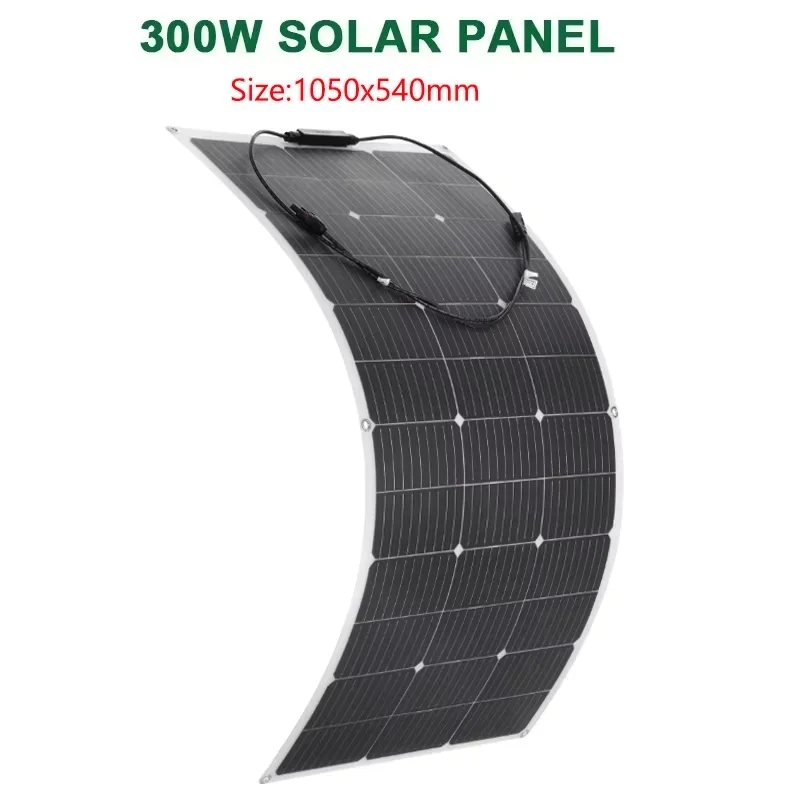 600W 300W Portable Flexible Solar Panel Kit Monocrystalline Cells Outdoor Charge