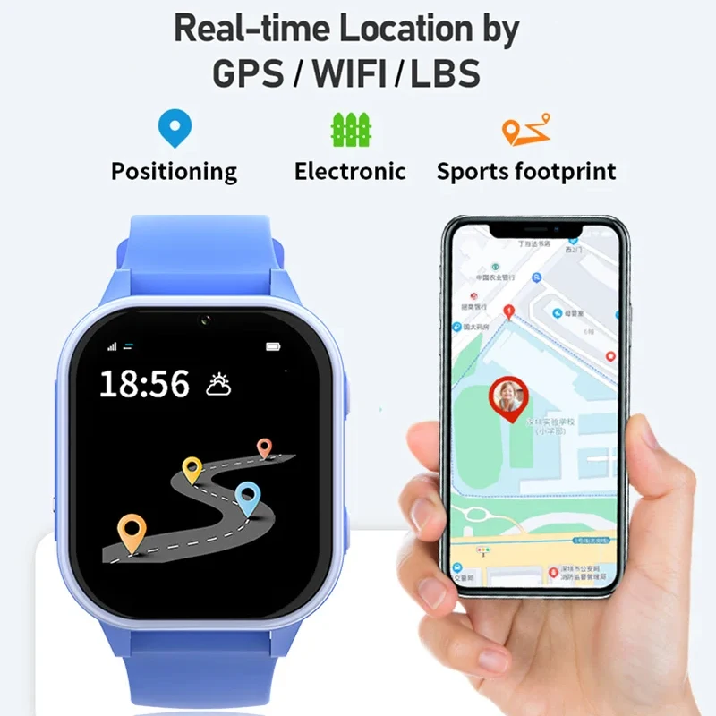 4G Kid Smart Watch WIFI GPS Tracker anti Lost Video Call Body Temperature Monito