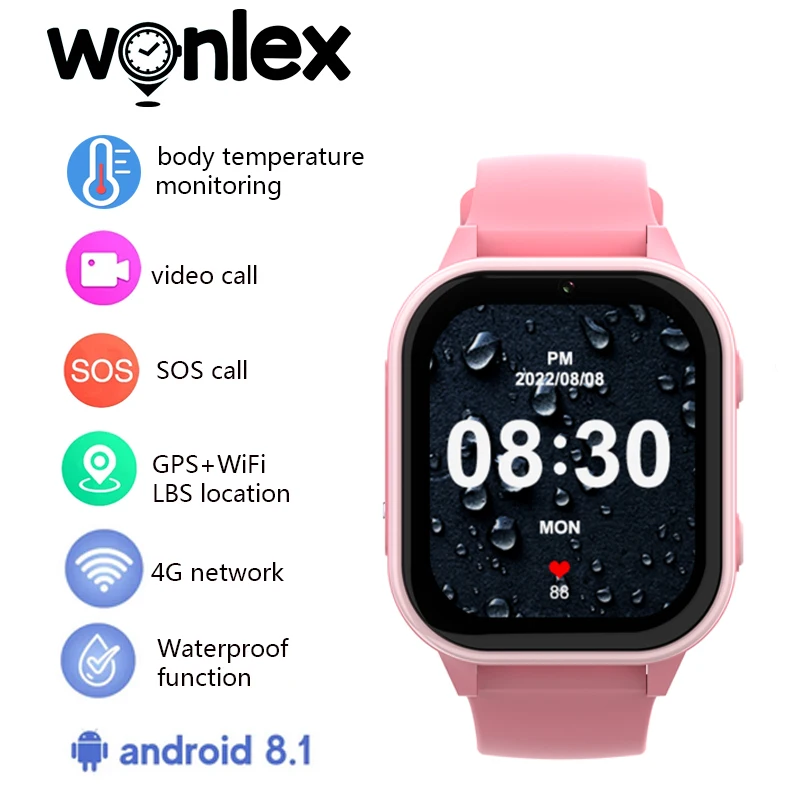 4G Kid Smart Watch WIFI GPS Tracker anti Lost Video Call Body Temperature Monito