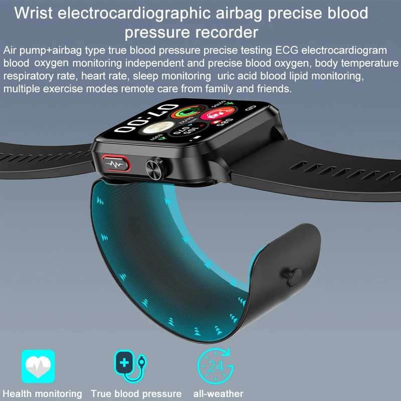 2025 New Air Pump ECG Smart Watch Men Airbag Health Watch for Huawei True Accura