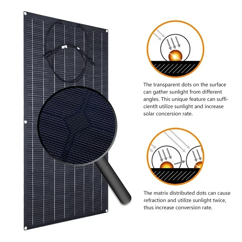 600W 300W Solar Panel Kit 18V Flexible Monocrystalline Solar Cell Power Charger