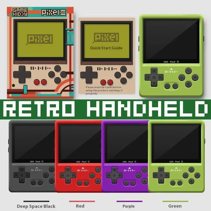 2025 GKD Pixel 2 Metal Handheld Game Console 2.4'' IPS 640X480 Retro PSP Psone 50