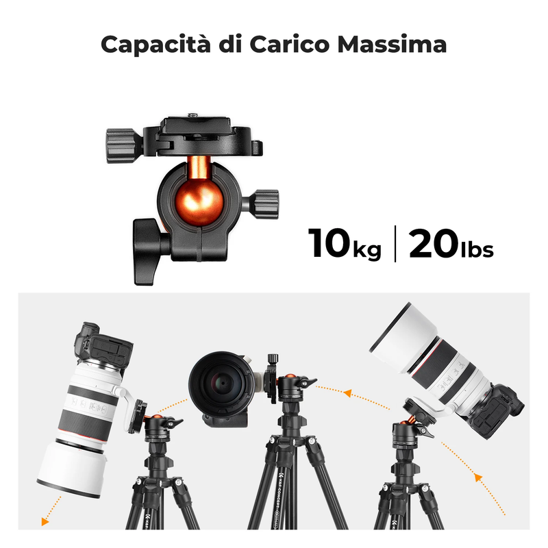 Aluminum Travel Tripod Outdoor 63.8Inch/163Cm Portable Outdoor Tripod with Mobil