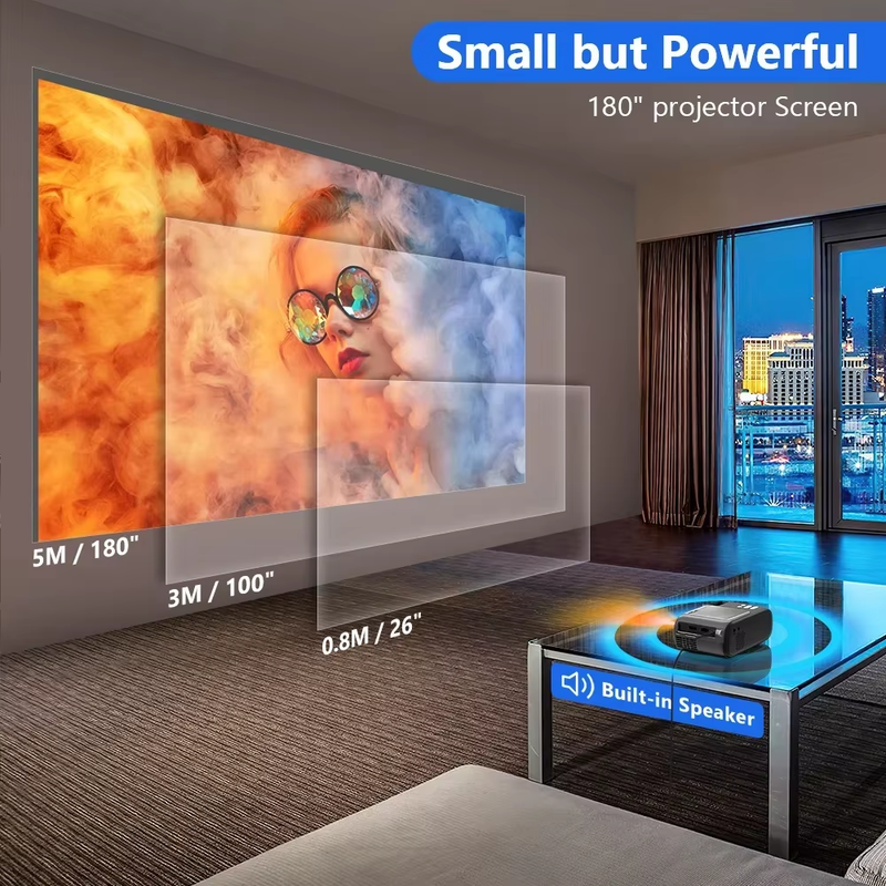 XIWSBY 12000Lumens Mini Android Projector Full HD Portable Proyector Home Cinema
