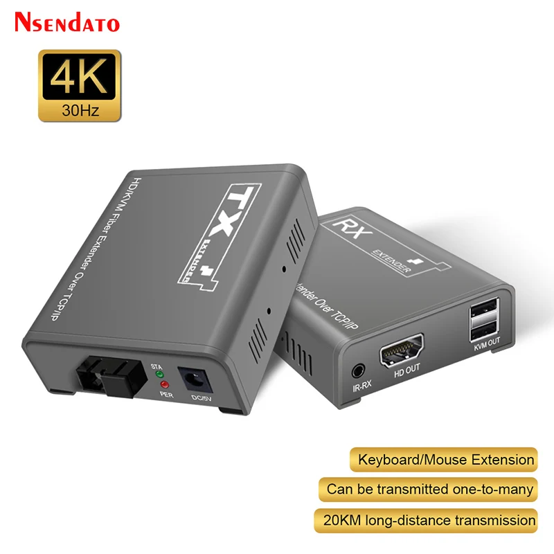 4K HDMI USB KVM Optical Extender 20KM TCP/IP KVM Extender HDMI over SC FC Fiber