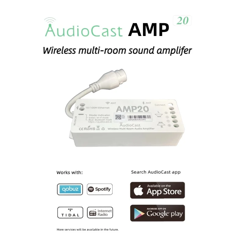 Audiocast Amp20 Amp Streaming Wireless Multi Room Streaming Youtube Music and Ap