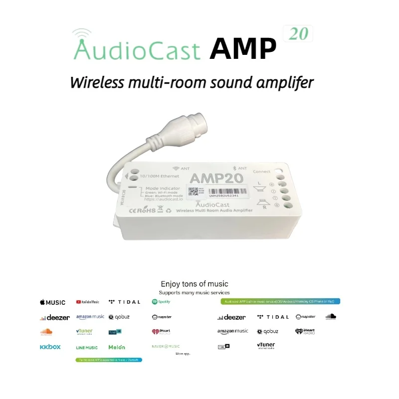 Audiocast Amp20 Amp Streaming Wireless Multi Room Streaming Youtube Music and Ap