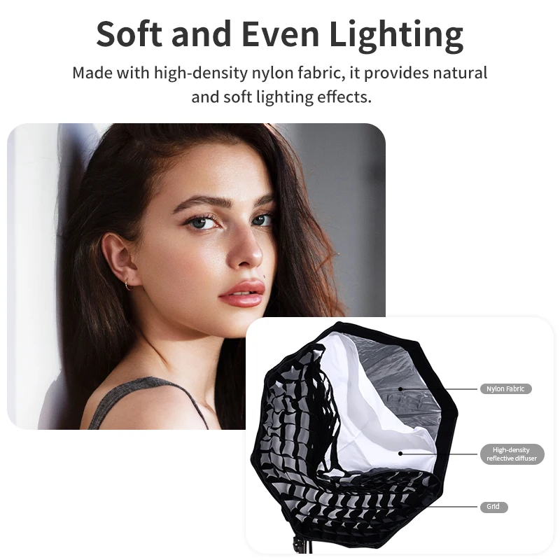 40/60CM Mini Bowens Mount Octagonal Softbox Quick Release High-Density Nylon Fab