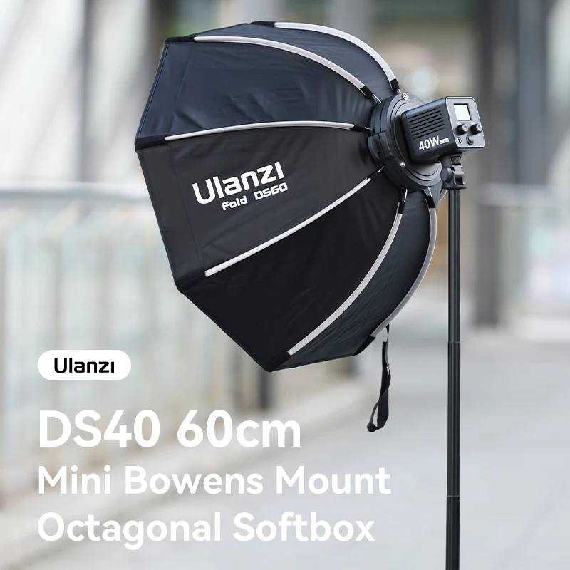 40/60CM Mini Bowens Mount Octagonal Softbox Quick Release High-Density Nylon Fab
