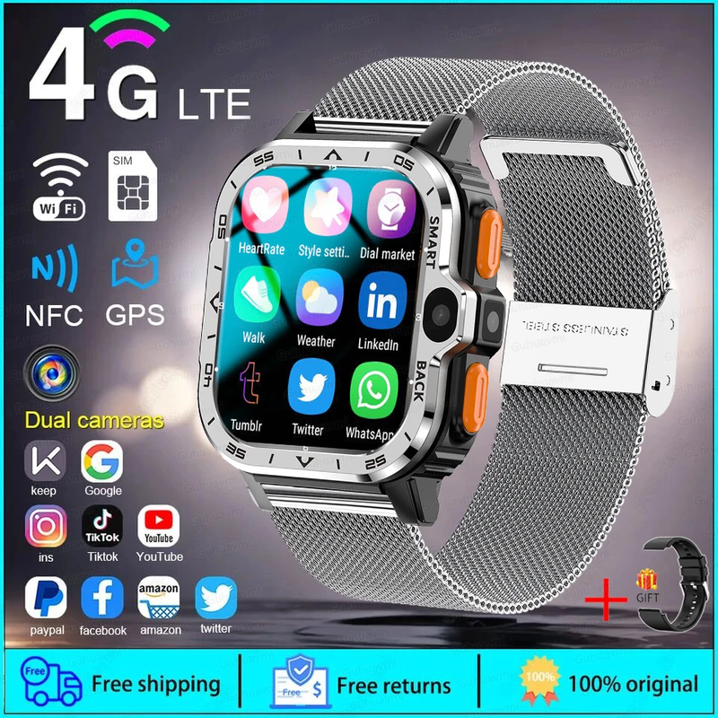 2025 SIM Global Applicability Smart Watch Men 16/64G Memory HD Video Call GPS Na