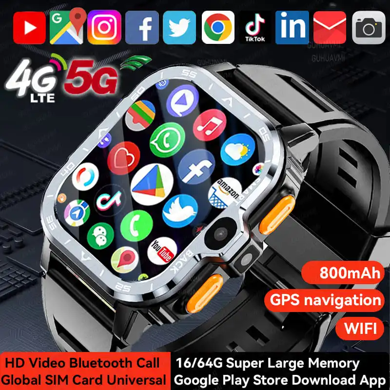 2025 SIM Global Applicability Smart Watch Men 16/64G Memory HD Video Call GPS Na