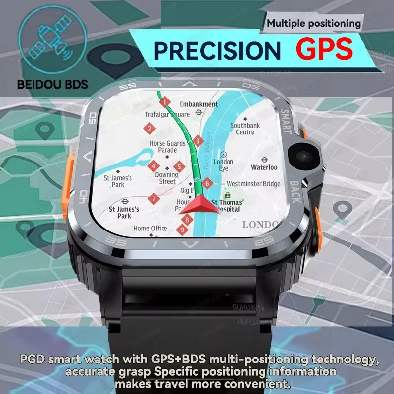 2025 SIM Global Applicability Smart Watch Men 16/64G Memory HD Video Call GPS Na