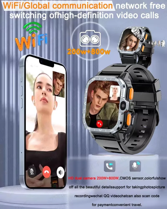 2025 SIM Global Applicability Smart Watch Men 16/64G Memory HD Video Call GPS Na