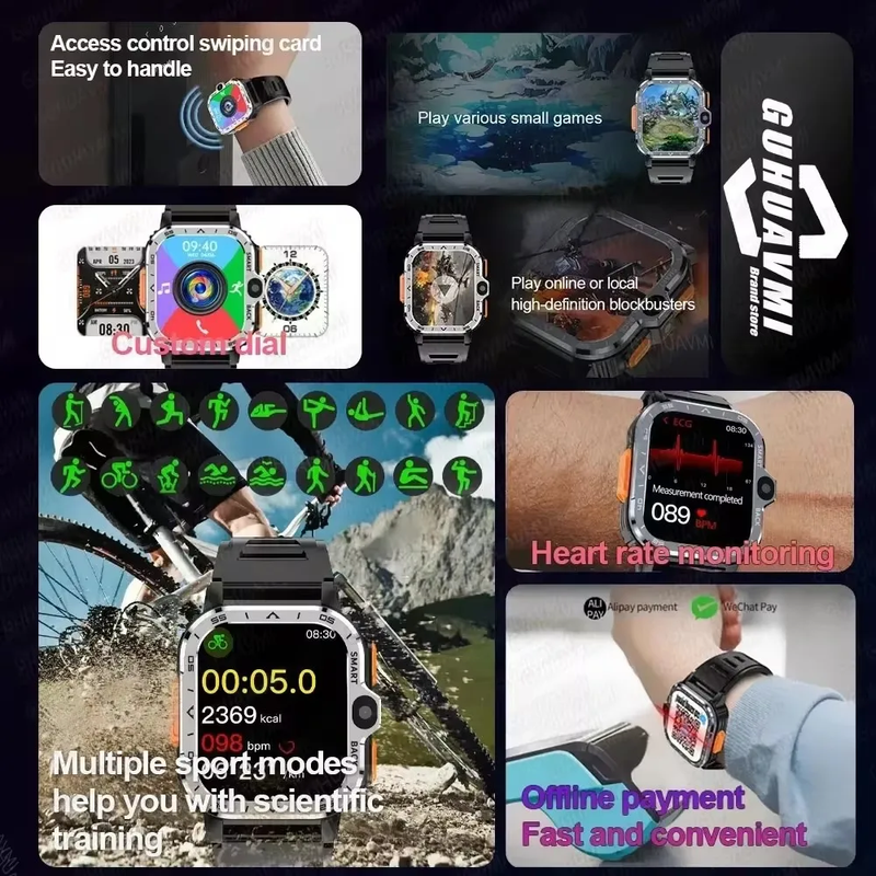2025 SIM Global Applicability Smart Watch Men 16/64G Memory HD Video Call GPS Na