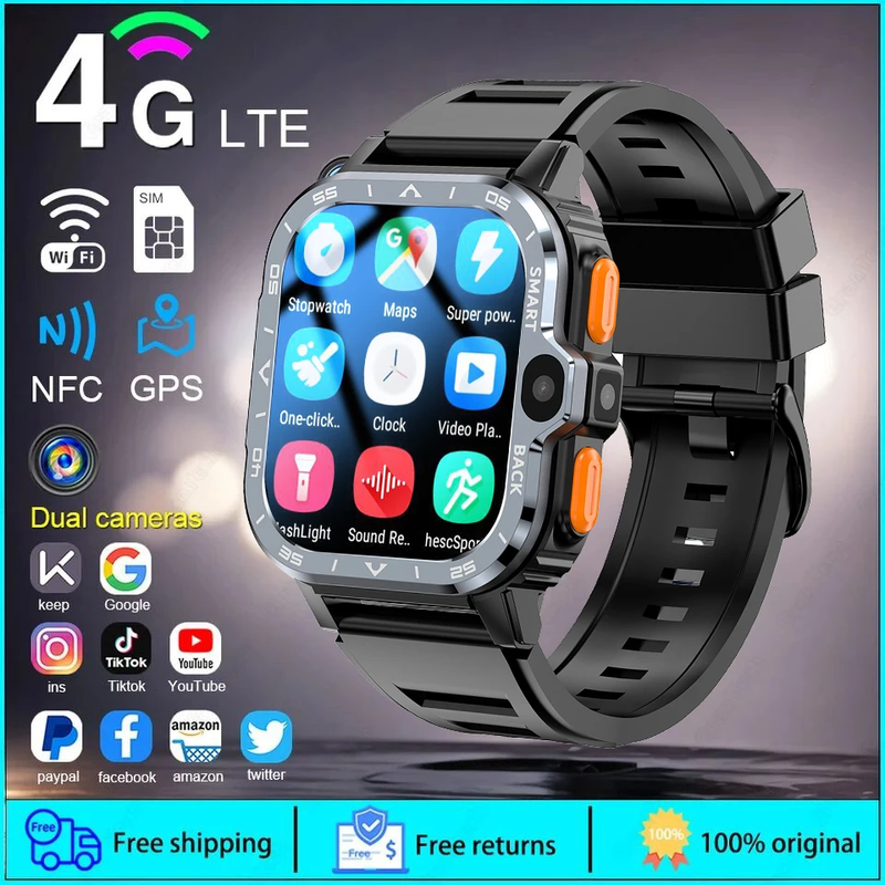 2025 SIM Global Applicability Smart Watch Men 16/64G Memory HD Video Call GPS Na