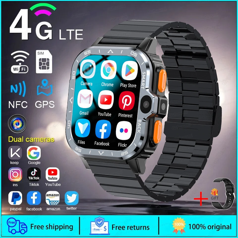 2025 SIM Global Applicability Smart Watch Men 16/64G Memory HD Video Call GPS Na