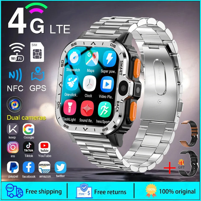 2025 SIM Global Applicability Smart Watch Men 16/64G Memory HD Video Call GPS Na