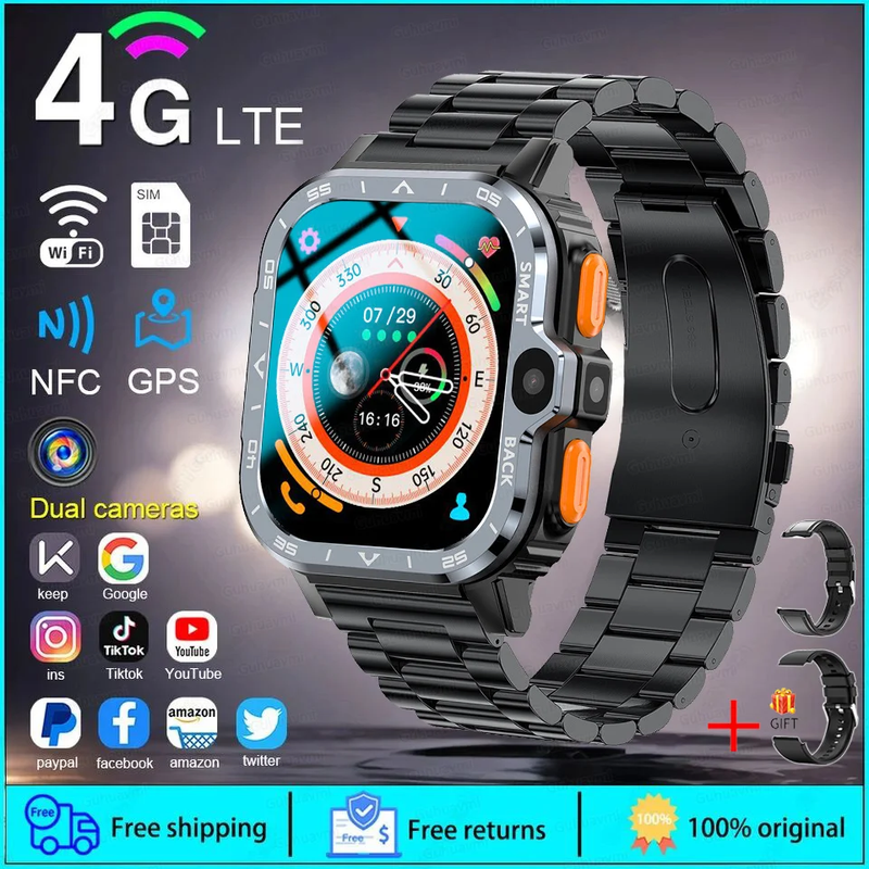2025 SIM Global Applicability Smart Watch Men 16/64G Memory HD Video Call GPS Na