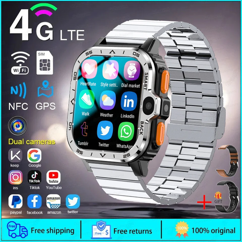 2025 SIM Global Applicability Smart Watch Men 16/64G Memory HD Video Call GPS Na
