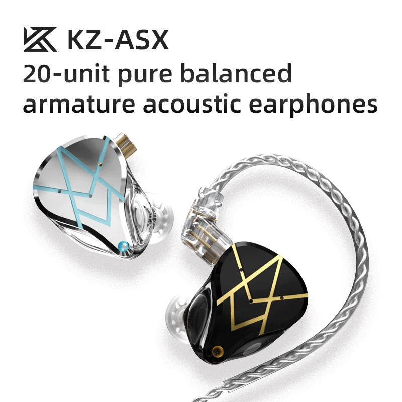 ASX 10BA In-Ear Earphone 20 Balanced Armature Unit Headset HIFI Metal Monitor Ea