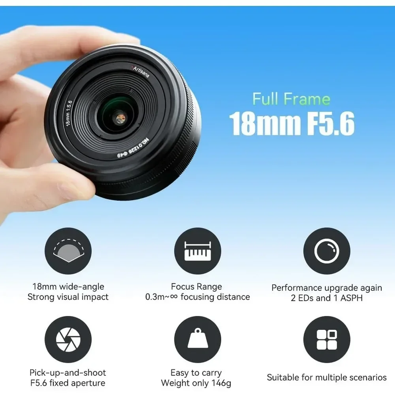 7Artisans 18Mm F5.6 Full-Frame Ultra-Wide Angle Lens Pancake Lens for Nikon Z So