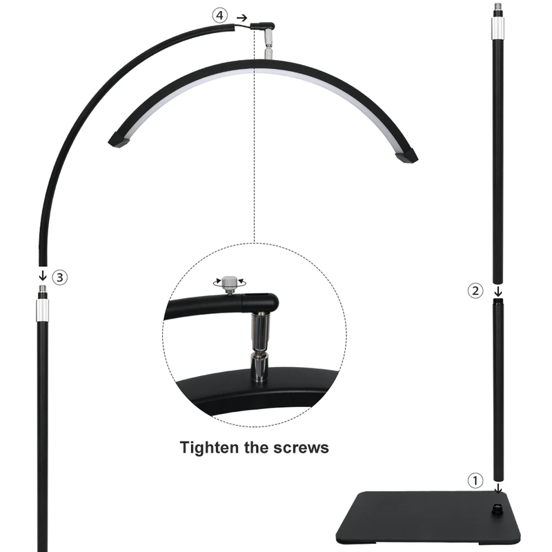 23'' 36W Dimmable Lash Lamp Rotating Half Moon Light Lash Tech Adjustable LED Eye