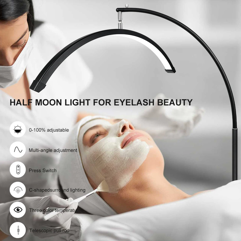 23'' 36W Dimmable Lash Lamp Rotating Half Moon Light Lash Tech Adjustable LED Eye