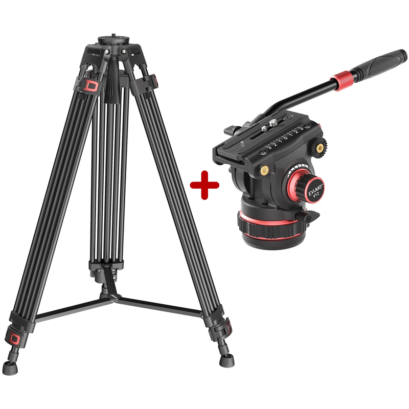 DF6 Professional Video Tripod Stand 74'' Metal Heavy Duty Panorama Head 3Section