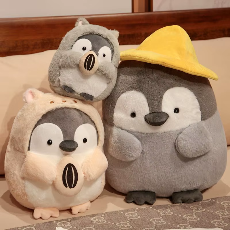 25Cm-45Cm New Big Cute Penguin with Melon Seeds Plush Doll Cartoon Animal Plush