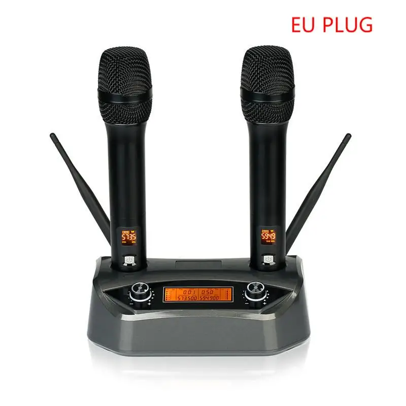 New Design UHF Dual Channel Dynamic Echo Microphone Wireless System with Chargin