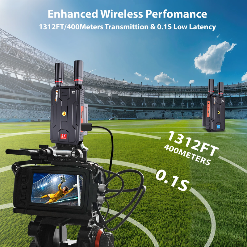 4K Wireless HDMI Video Transmitter and Receiver Extender Kit 400M Los Range for