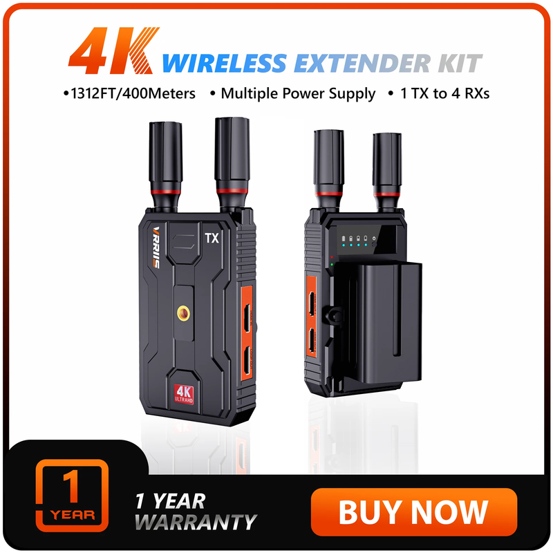 4K Wireless HDMI Video Transmitter and Receiver Extender Kit 400M Los Range for