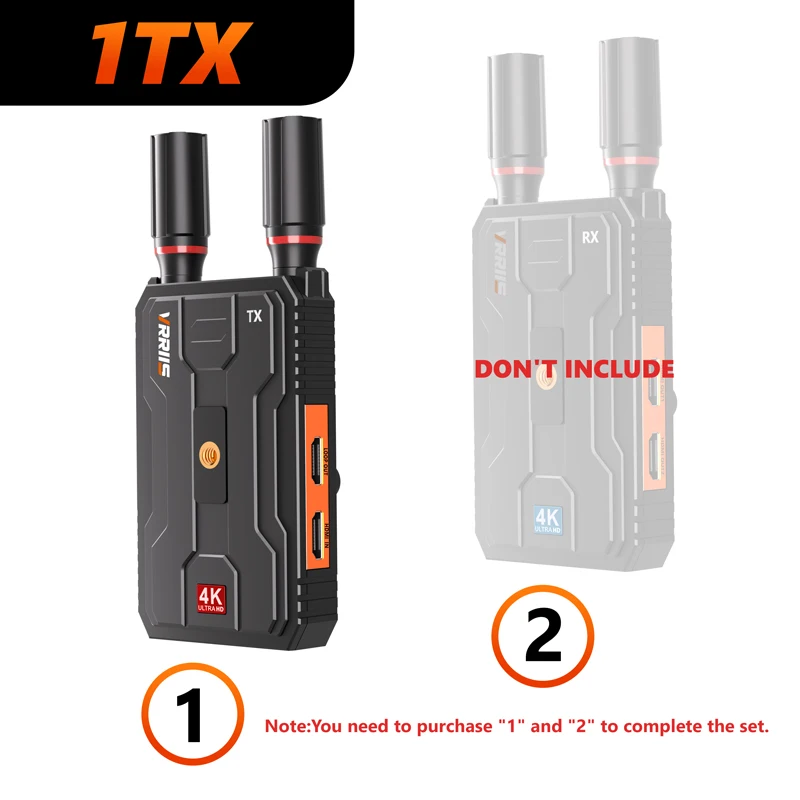 4K Wireless HDMI Video Transmitter and Receiver Extender Kit 400M Los Range for
