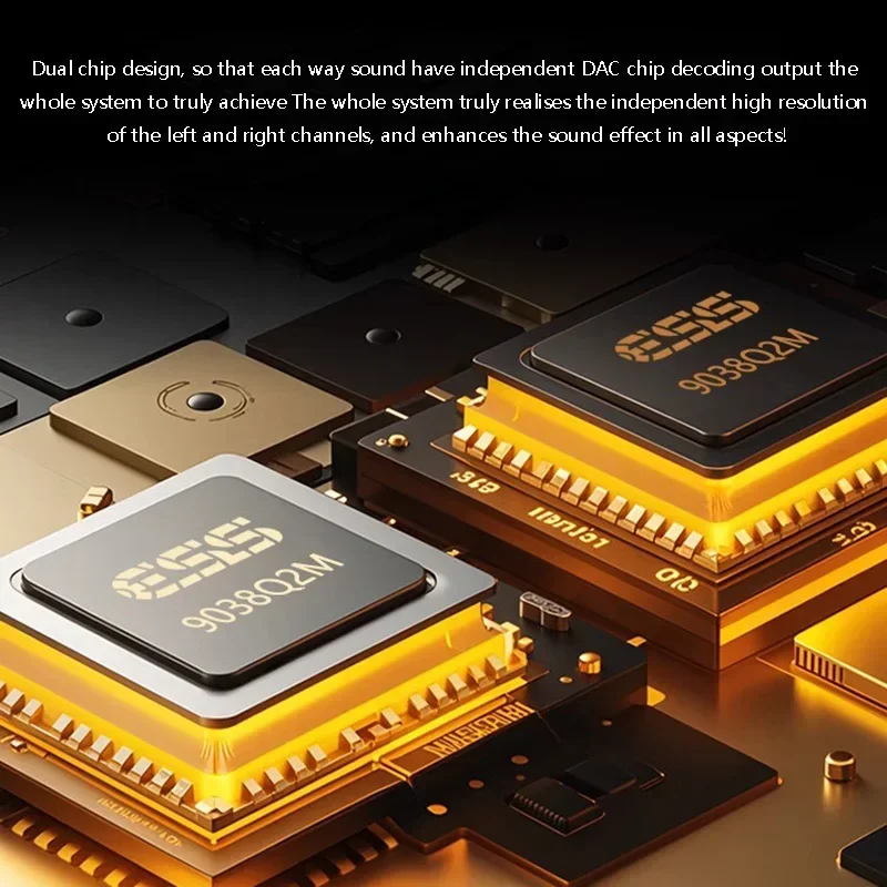 Digital Audio Decoder Dual ES9038Q2M DAC DSD512 768KHZ 32BIT Lossless Decoding Q