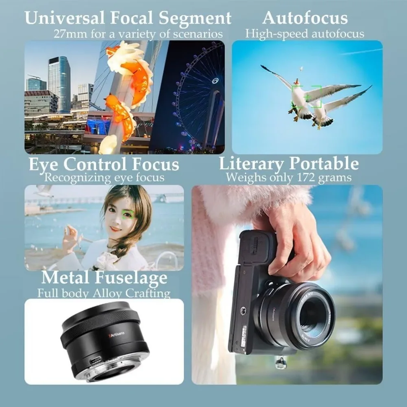 7Artisans 27Mm F2.8 Auto Focus Camera Lens for Sony E Nikon Z Fuji X Mount APS-C