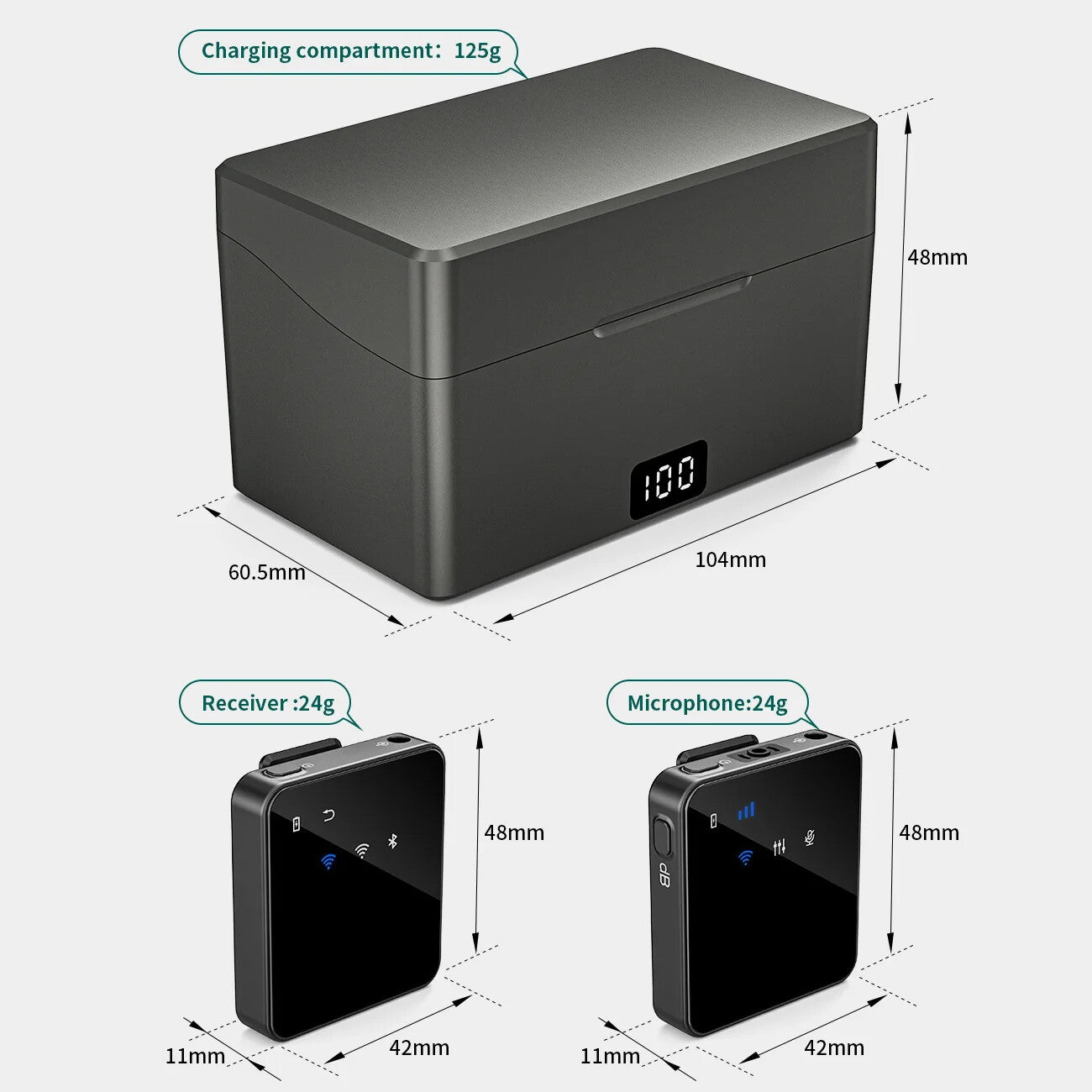 Lavalier Wireless Microphone for Phone Lapel Microphone Mic with Charging Box