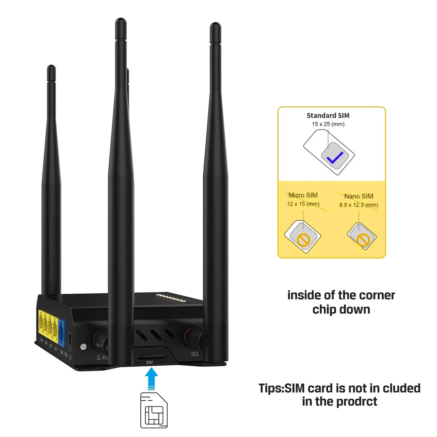 Cioswi WE826 300Mbps 3G 4G Router Wifi NL678-E Modem Sim Card Slot OpenWRT 4*LAN