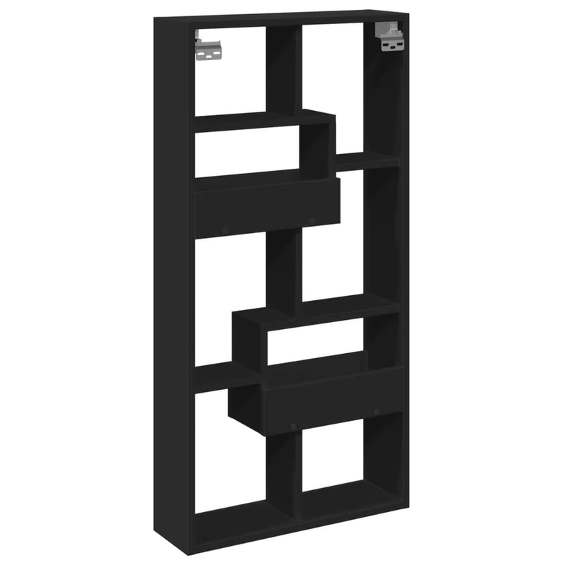 50X15X100 Cm Black Engineered Wood Wall Cabinet - Stylish Storage Solution
